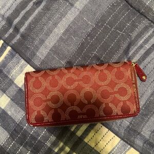 Coach Red Patterned Wallet